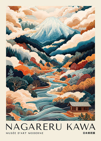 Plakat Nagareru Kawa Japandi